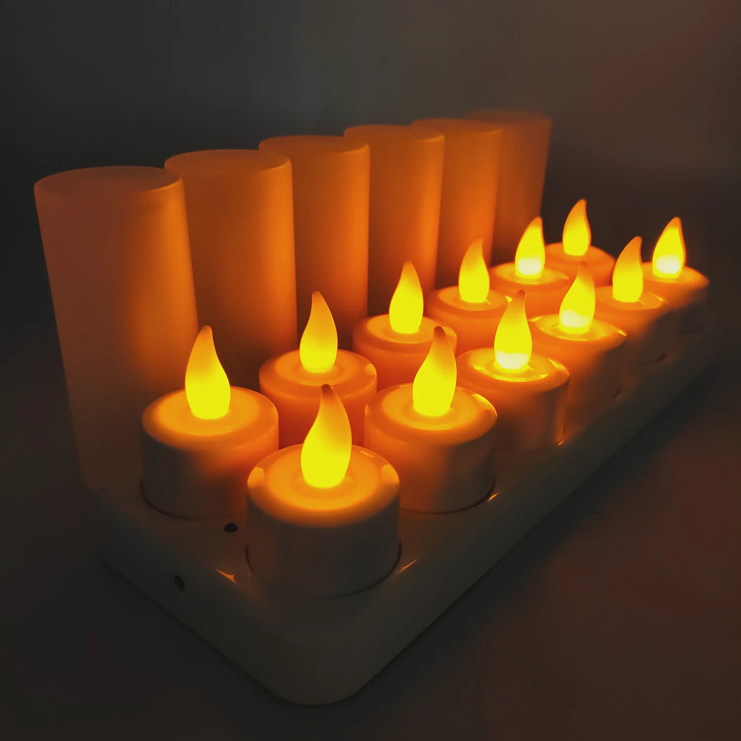 4pcs 6pcs 12pcs Flickering Rechargeable LED Tea Light Candles