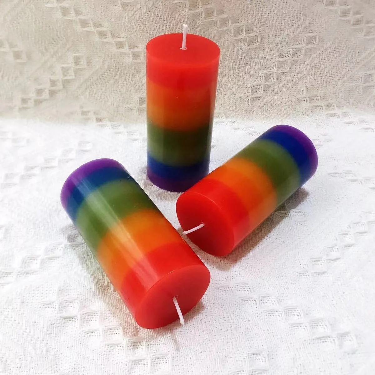 7 Color Paraffin Wax Chakra 4 inch Pillar Candles for Ritual