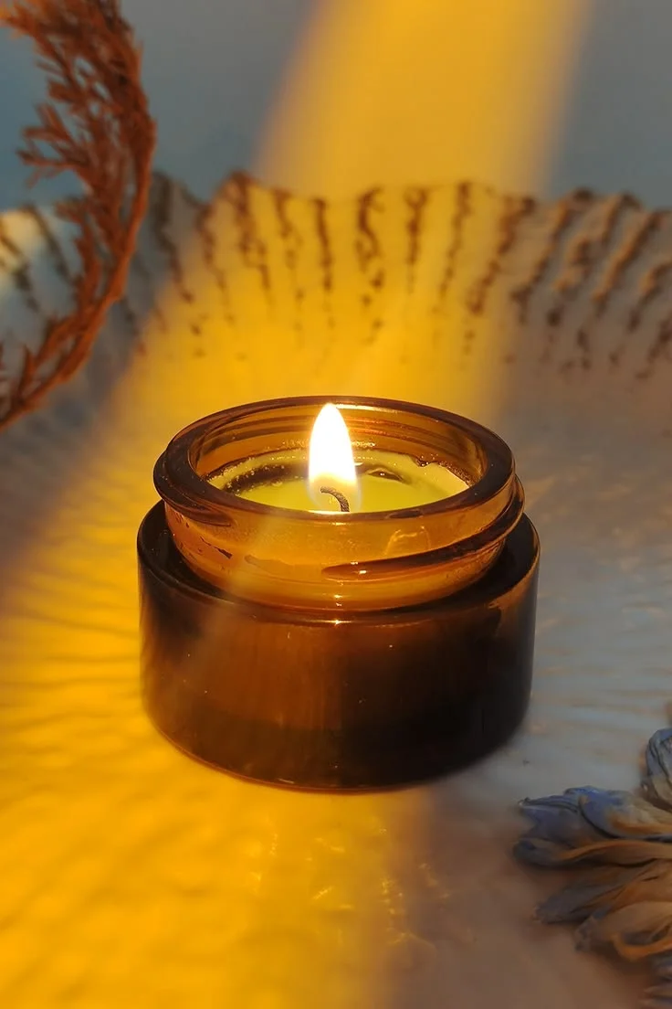 Amber Jar Mini Aromatherapy Oil Home Scented Candles with Lid