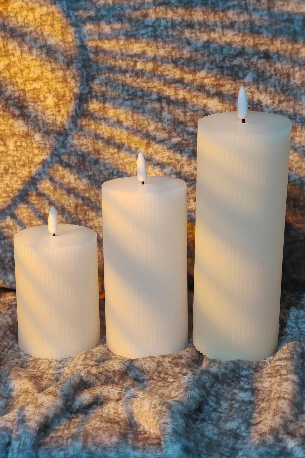 Bulk Supply Real Wax Ribbed Remote Control LED Candles