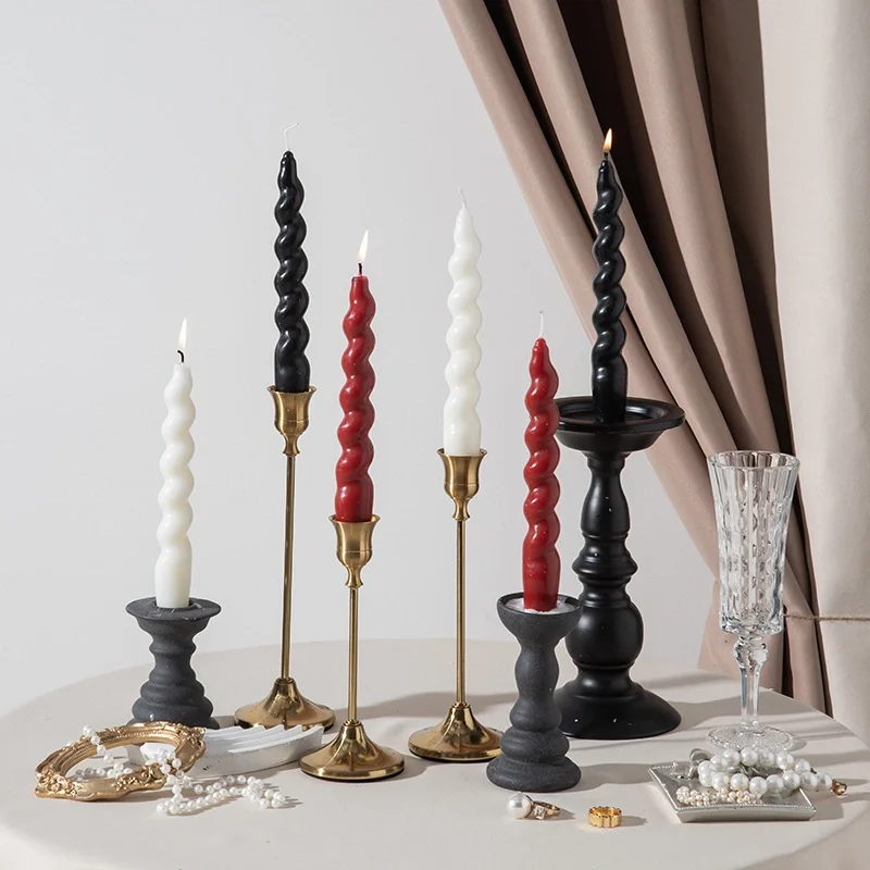 Candlelight Decoration Paraffin Wax Wedding Banquet Dinner Twisted Taper Candles