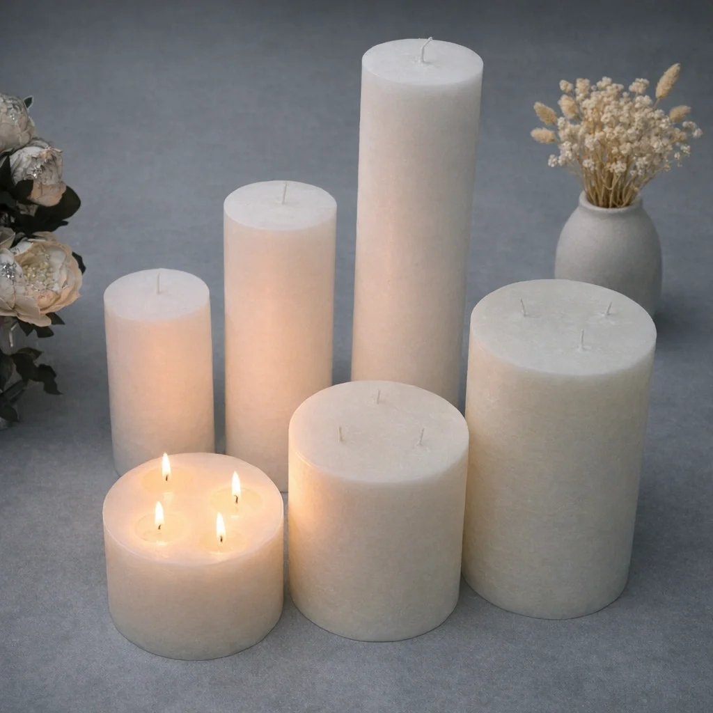 Customized Long Lasting Natural Wax Large Pillar Candles for Decor