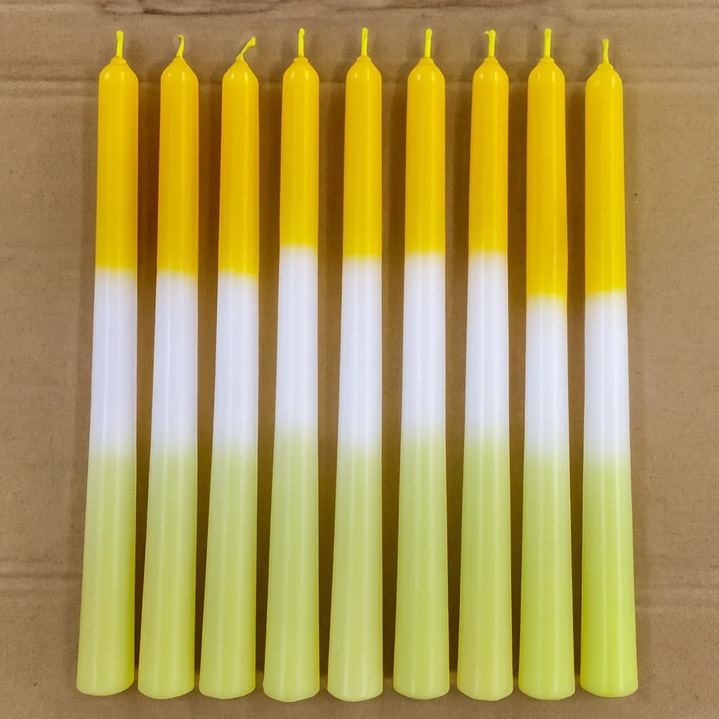 Dip Dye Colorful Gradient Custom Packing Taper Candles for Wedding and Christmas