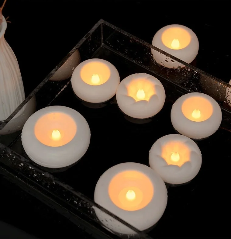 Flameless Plastic Water Floating LED Candles Wholesale for Wedding