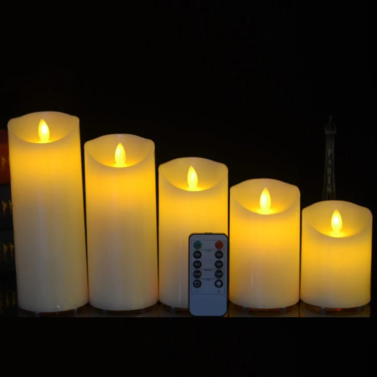 Flameless Real Wax LED Candles With Remote for Christmas Decoration