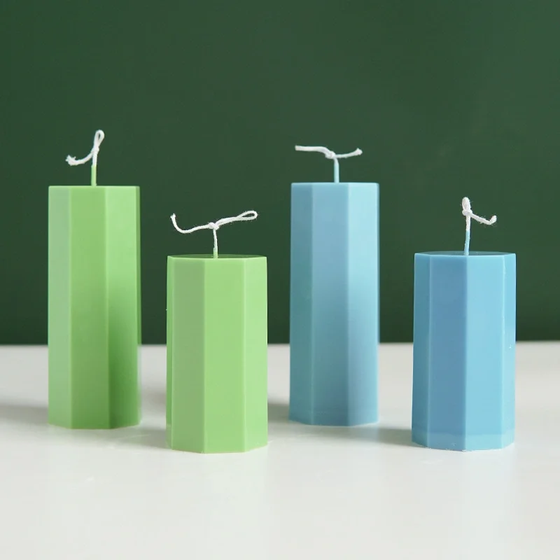Hand Poured Geometric Pillar Candles for Wedding Dinner Christmas