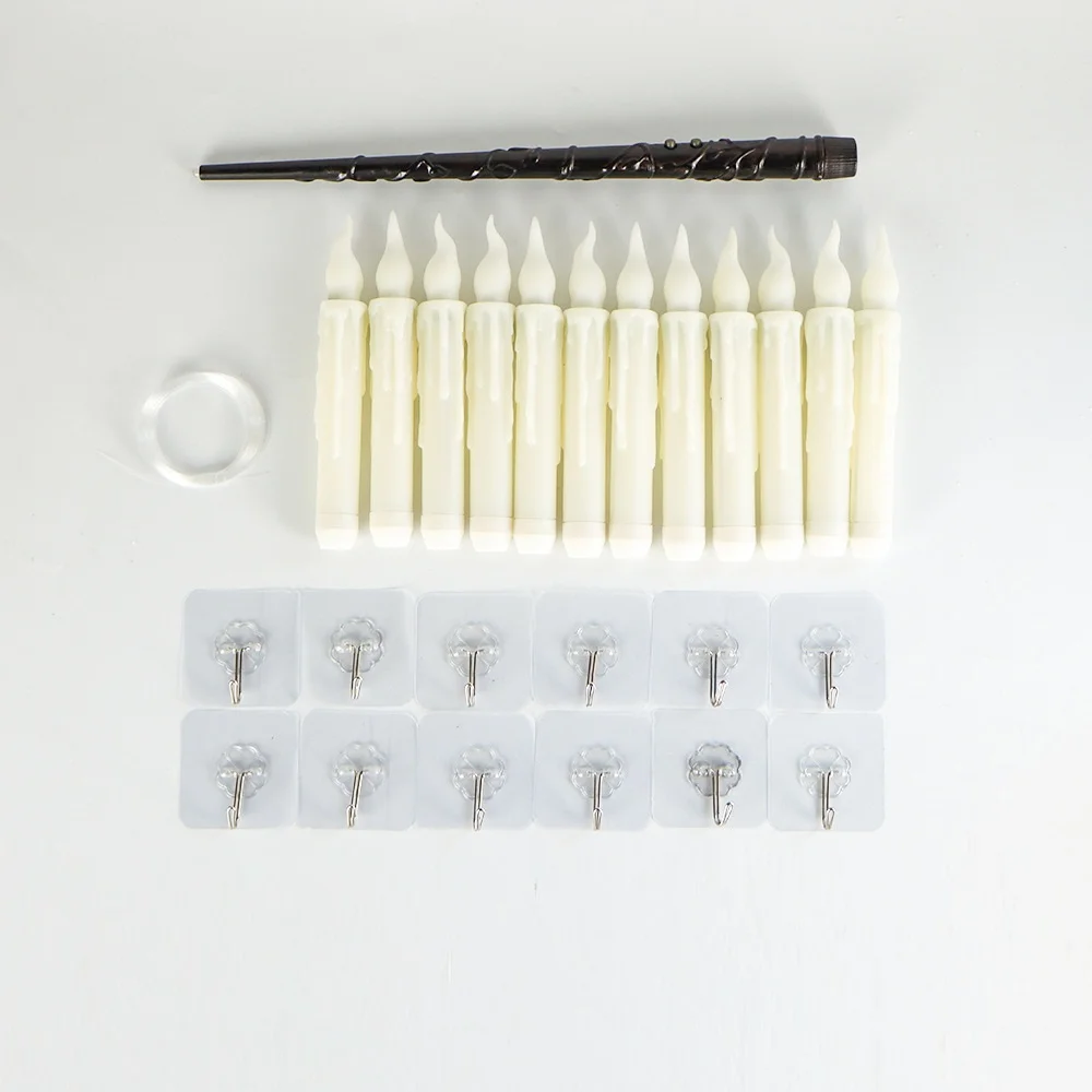 Hanging Custom Flameless Taper Candles with Magic Wand for Event