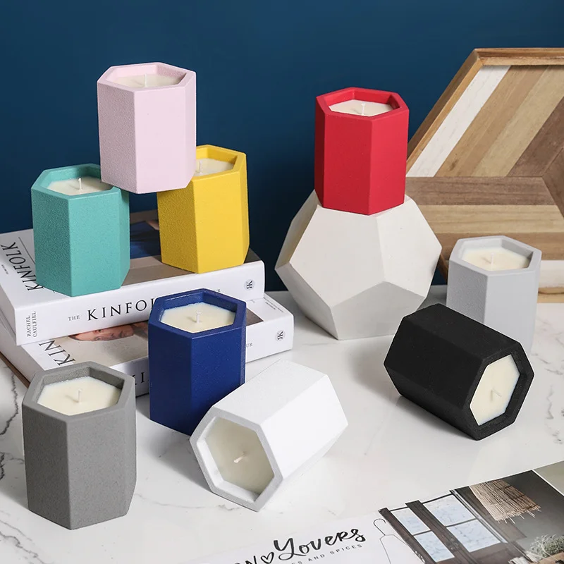 Hexagonal Shape Private Label Aroma Custom Soy Candle for Bars Restaurant