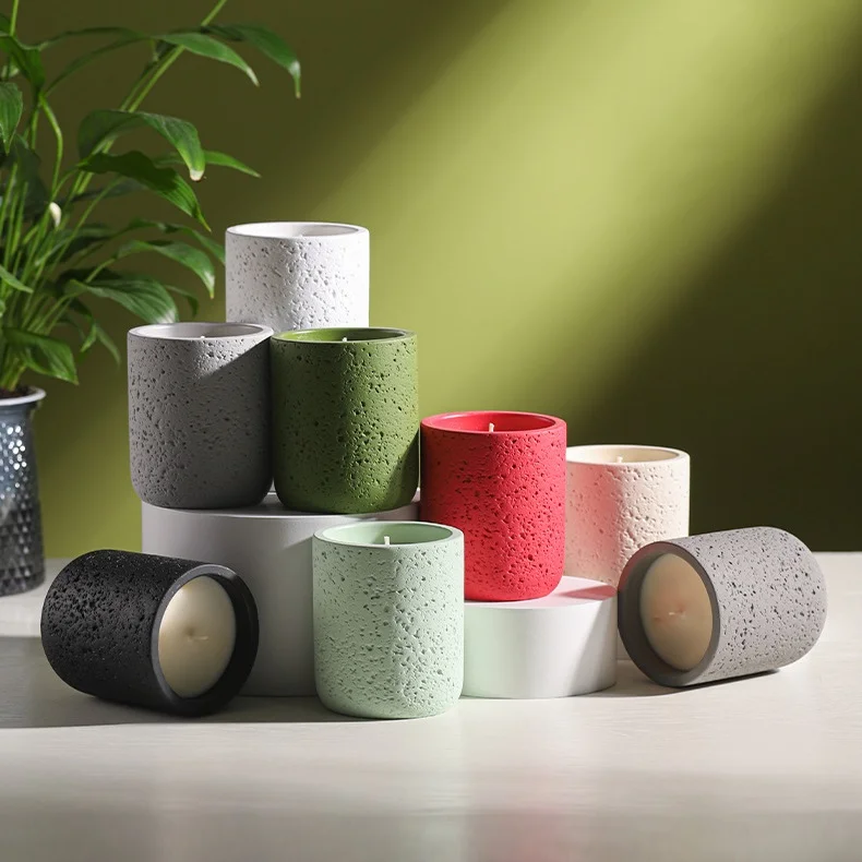 Ins Style Strong Smell Luxury Aromatherapy Candles in Cement Jar