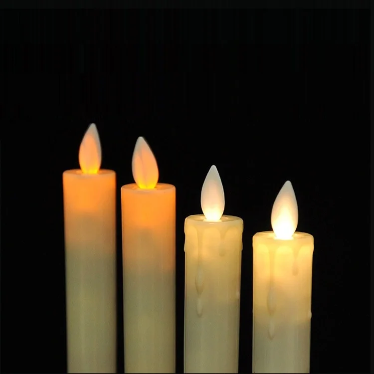 Manufacturer Moving Flame Flameless Taper Candles for Wedding Centerpiece