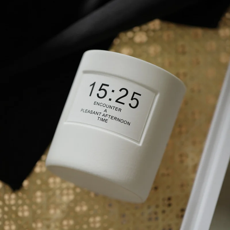 Matte White Personalized Scented Candles for Table Centerpiece