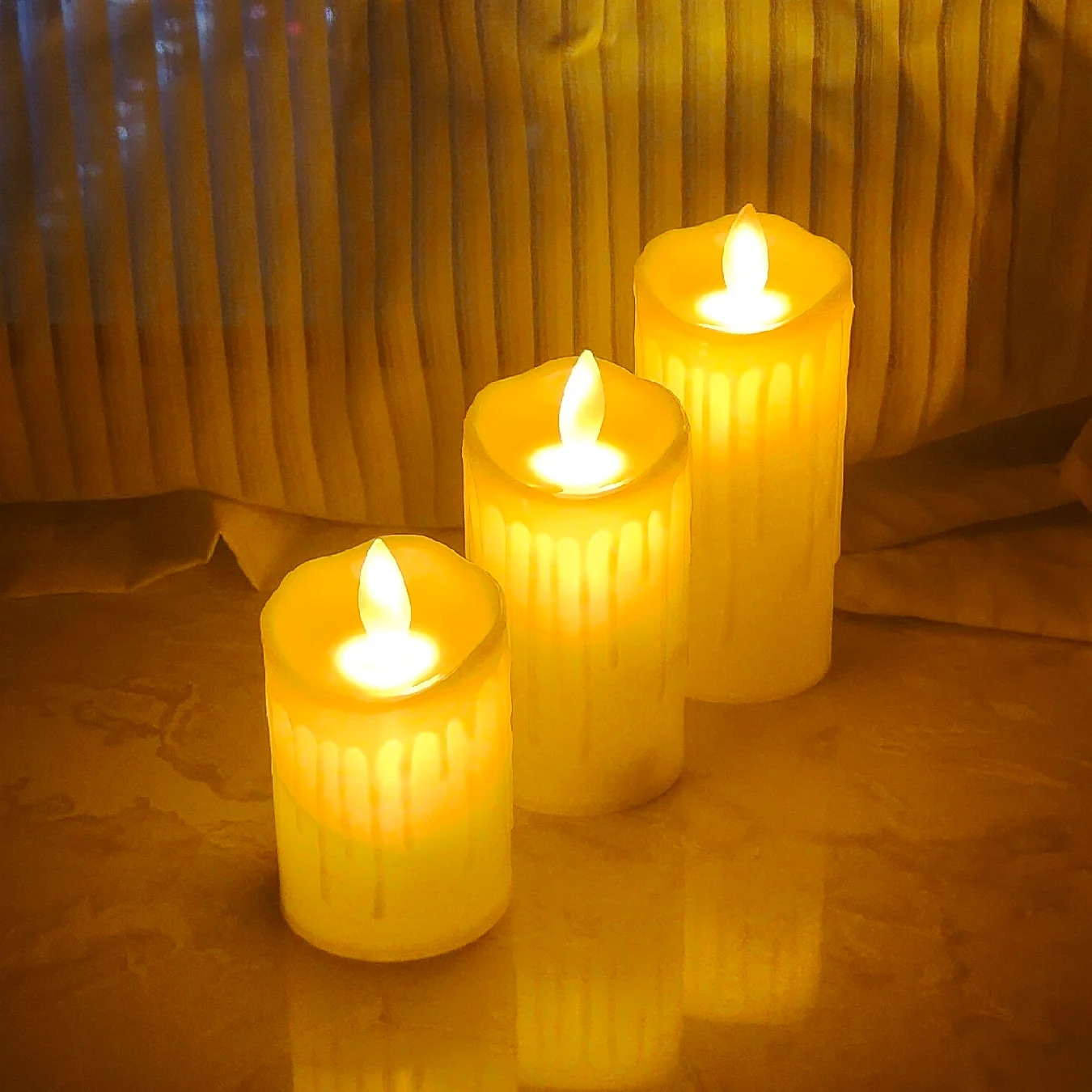 Outdoor Decoration Plastic Moving Wick Flameless LED Candle