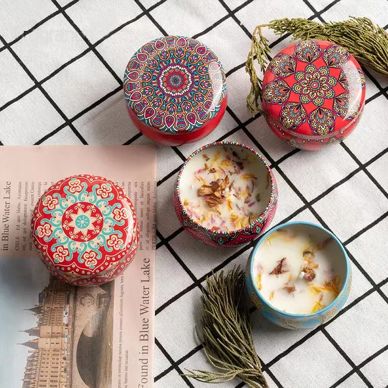Painted Metal Soy Wax Aromatherapy Bulk Tin Candles