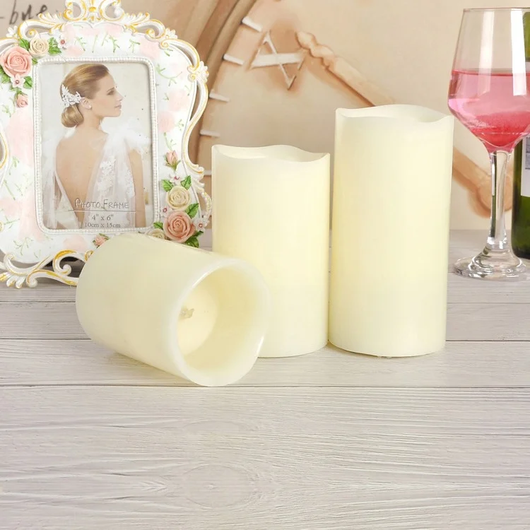 Paraffin Wax Flickering Battery Operated Pillar LED Candles