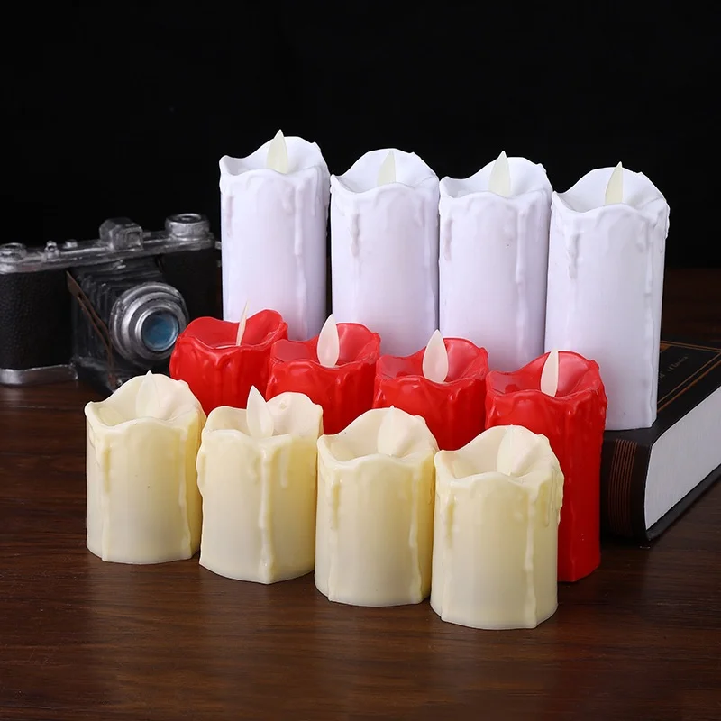 Plastic Flameless LED Candle for Holiday Halloween Easter Decor