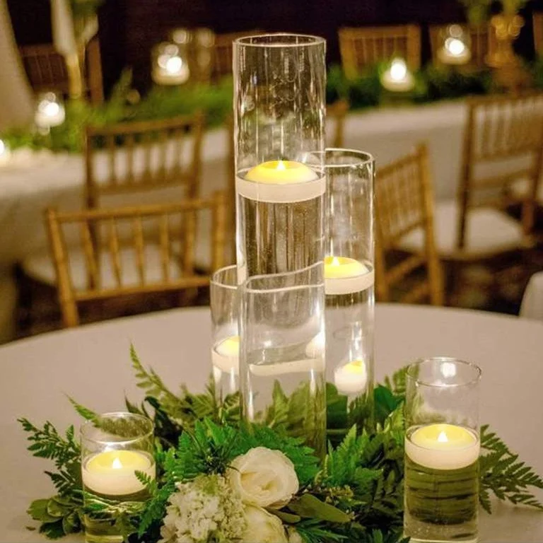 Plastic Warm Light Water Activated LED Floating Candle for Wedding SPA
