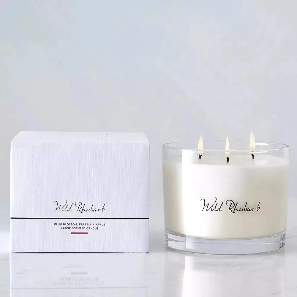 Private label 3 Wick Fragrance Oil Candles Glass Jar Candles