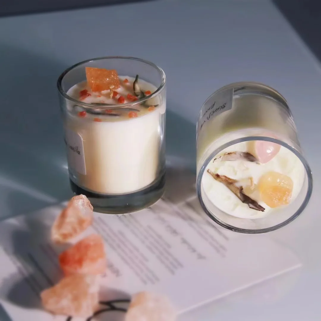 Private Label Scented Candles with Gemstone Decoration