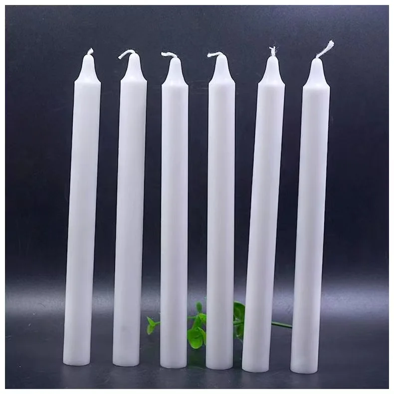 Religious Ritual Paraffin Wax Long Burning White Taper Candles