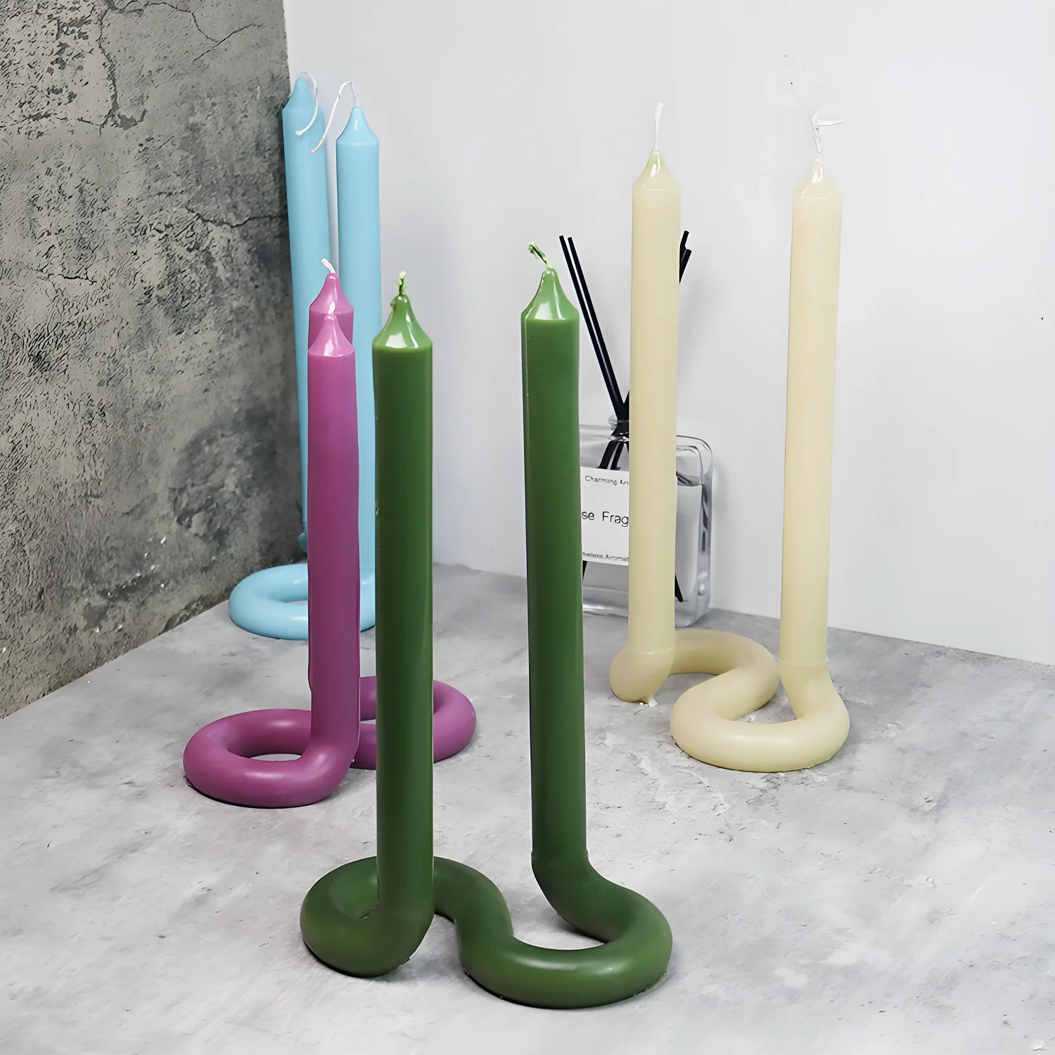 S Shape Base Real Wax 2 in 1 Taper Candles for Dinner Home Decoration