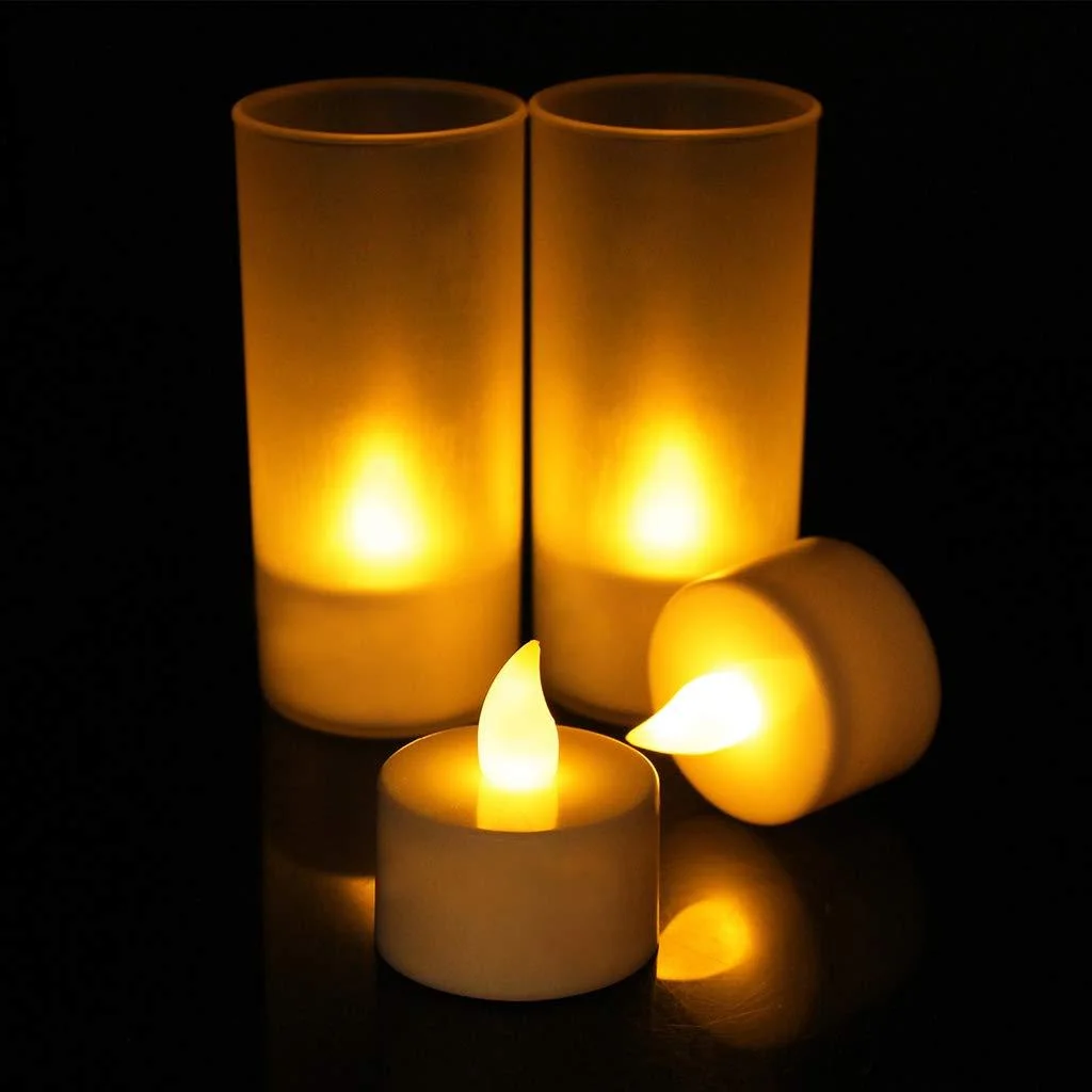 Sparkling Christmas Easter LED Holiday Candles in Plastic Cup