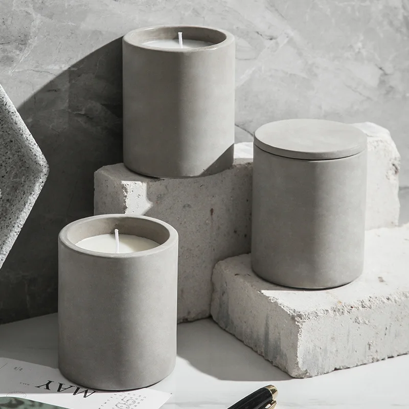 Strong Smell Handmade 10oz Scented Candles in Concrete Jar