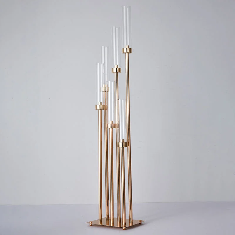 Table Decoration Candle Stand 6 Head Gold Metal Candelabra Candle Holders
