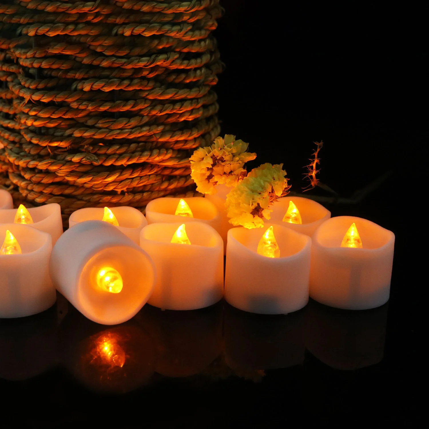 Valentine's Day Decor Battery LED Tea Lights with Remote Control