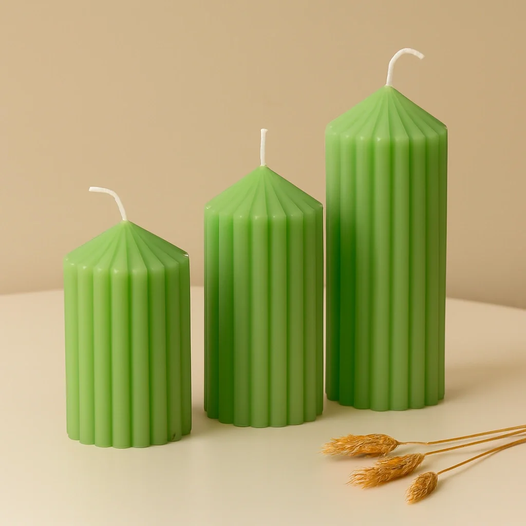 Votive Decoration Aroma Ribbed Scented Pillar Candles for Holiday Banquet Easter