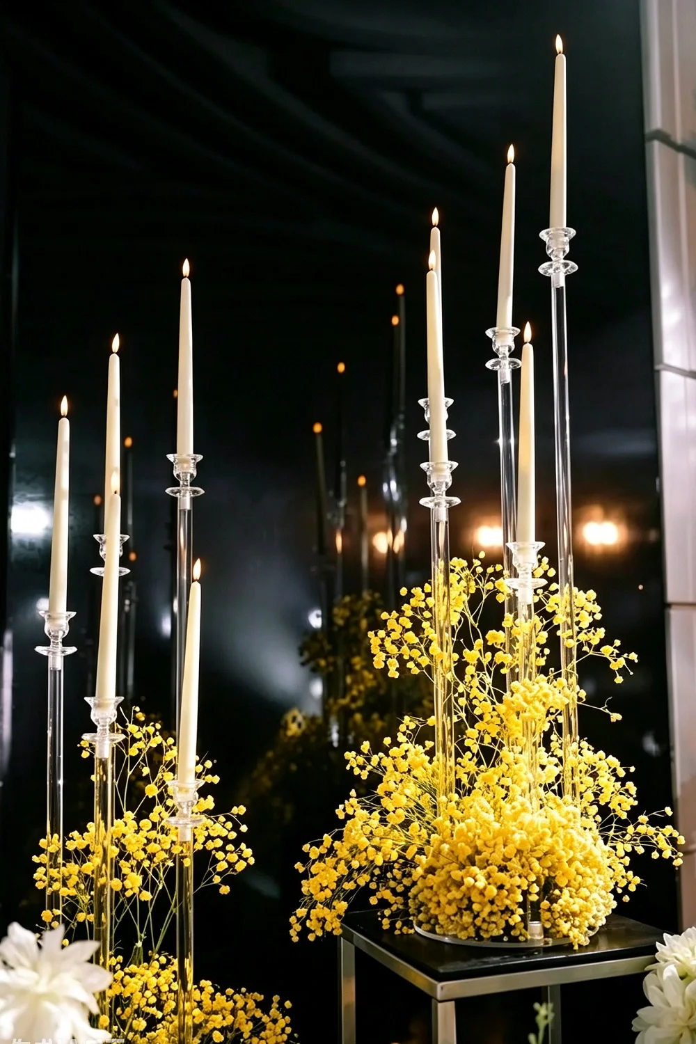 Wedding Decoration 3D Flame Remote Control Flameless LED Taper Candles