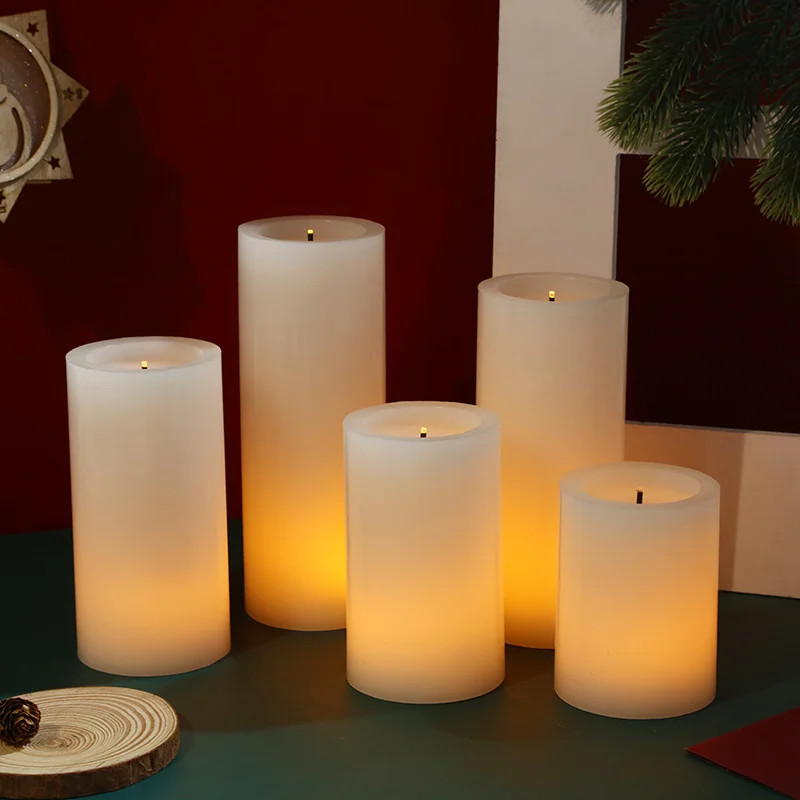 Wholesale Fiber Optic Wick Wax Flameless LED Pillar Candles